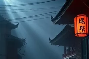 《南瓜马车》剧照：雨夜路口的马车轮廓